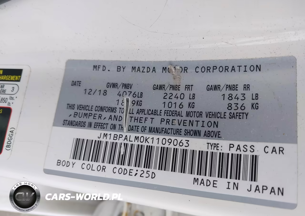 2019 Mazda Mazda3 VIN:JM1BPALM0K1109063 - 9