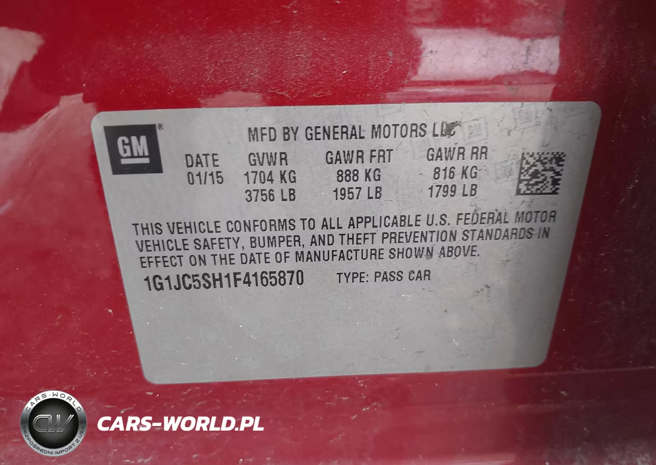 2015 Chevrolet Sonic Lt Auto VIN:1G1JC5SH1F4165870 - 9