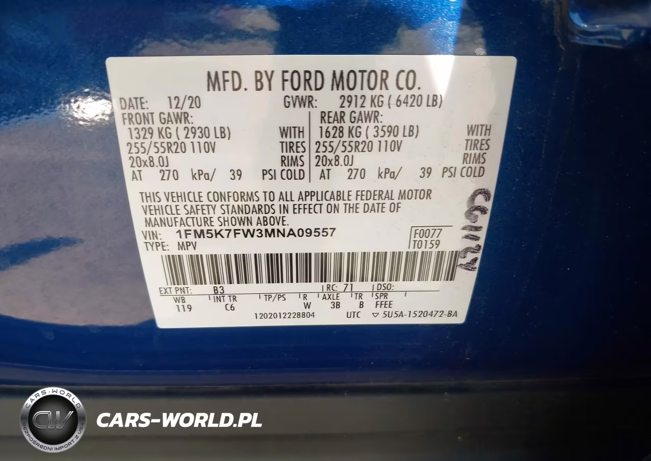 2021 Ford Explorer Limited VIN:1FM5K7FW3MNA09557 - 9