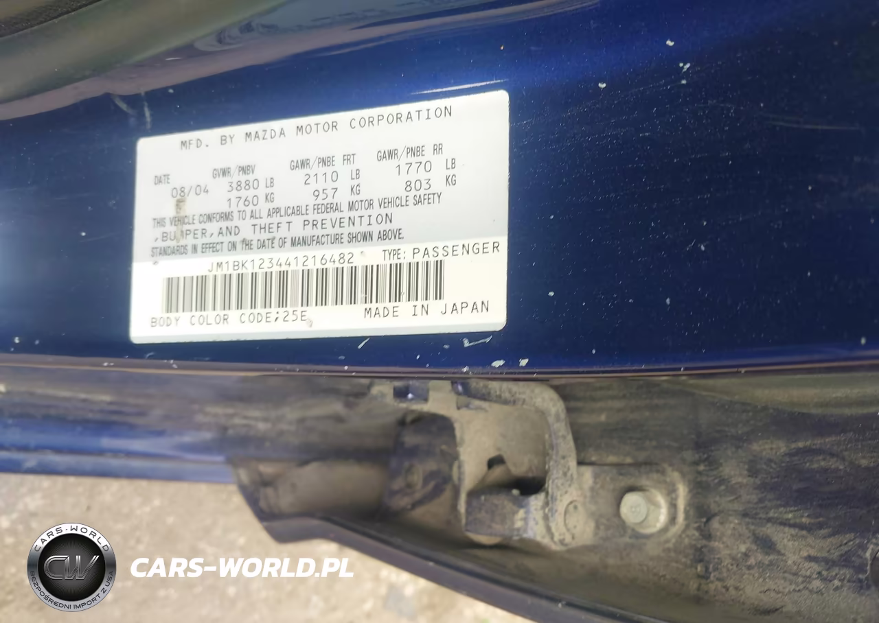 2004 Mazda Mazda3 S VIN:JM1BK123441216482 - 9