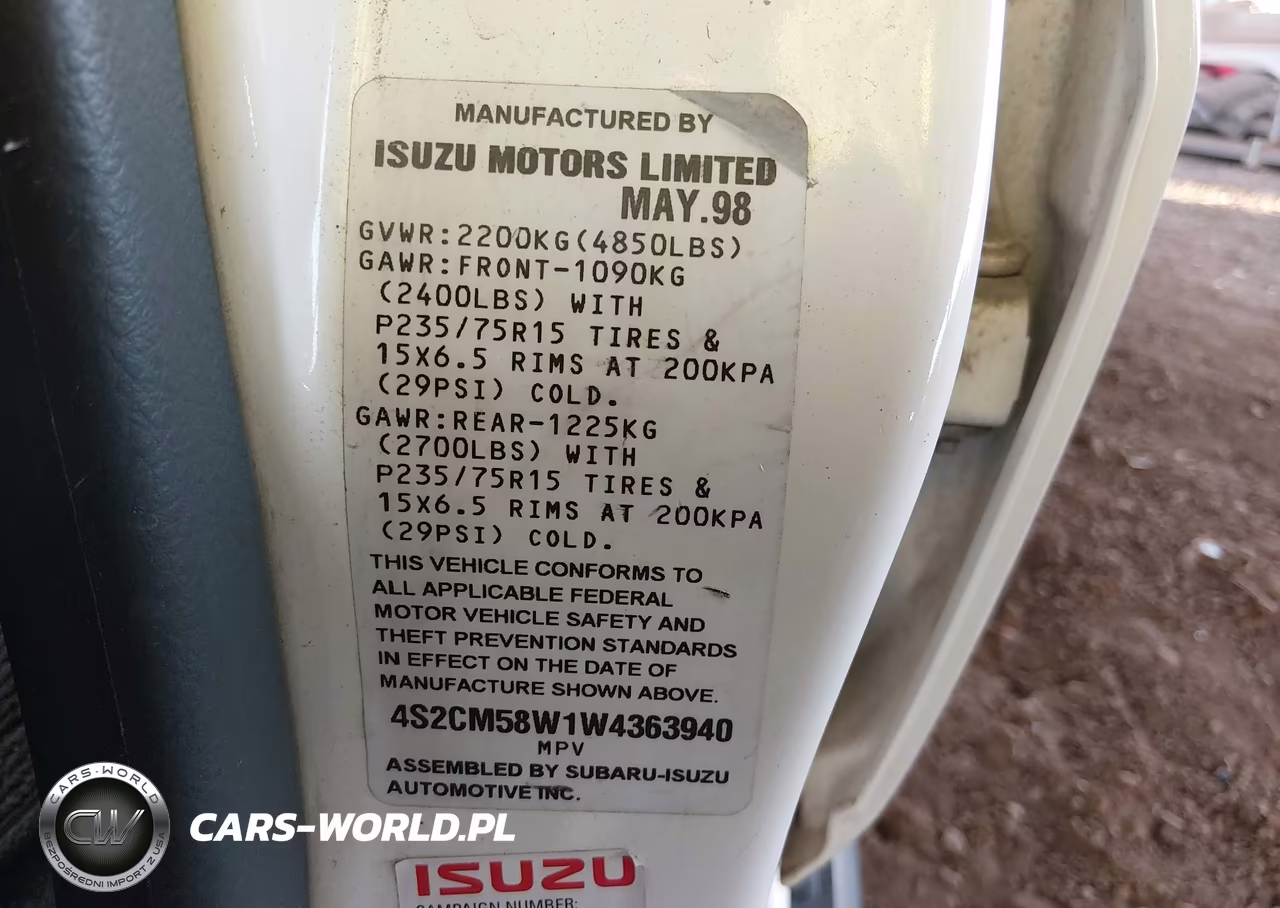 1998 Isuzu Rodeo Ls-S VIN:4S2CM58W1W4363940 - 9