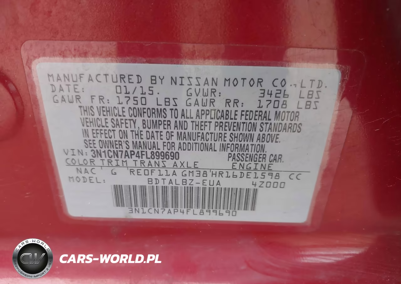 2015 Nissan Versa 1.6 Sv VIN:3N1CN7AP4FL899690 - 9