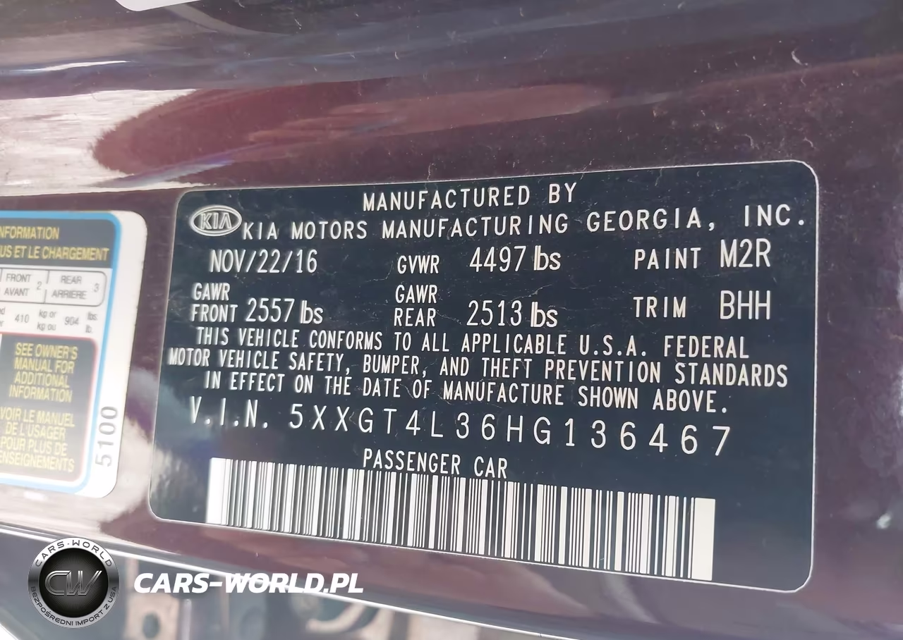 2017 Kia Optima Lx VIN:5XXGT4L36HG136467 - 9
