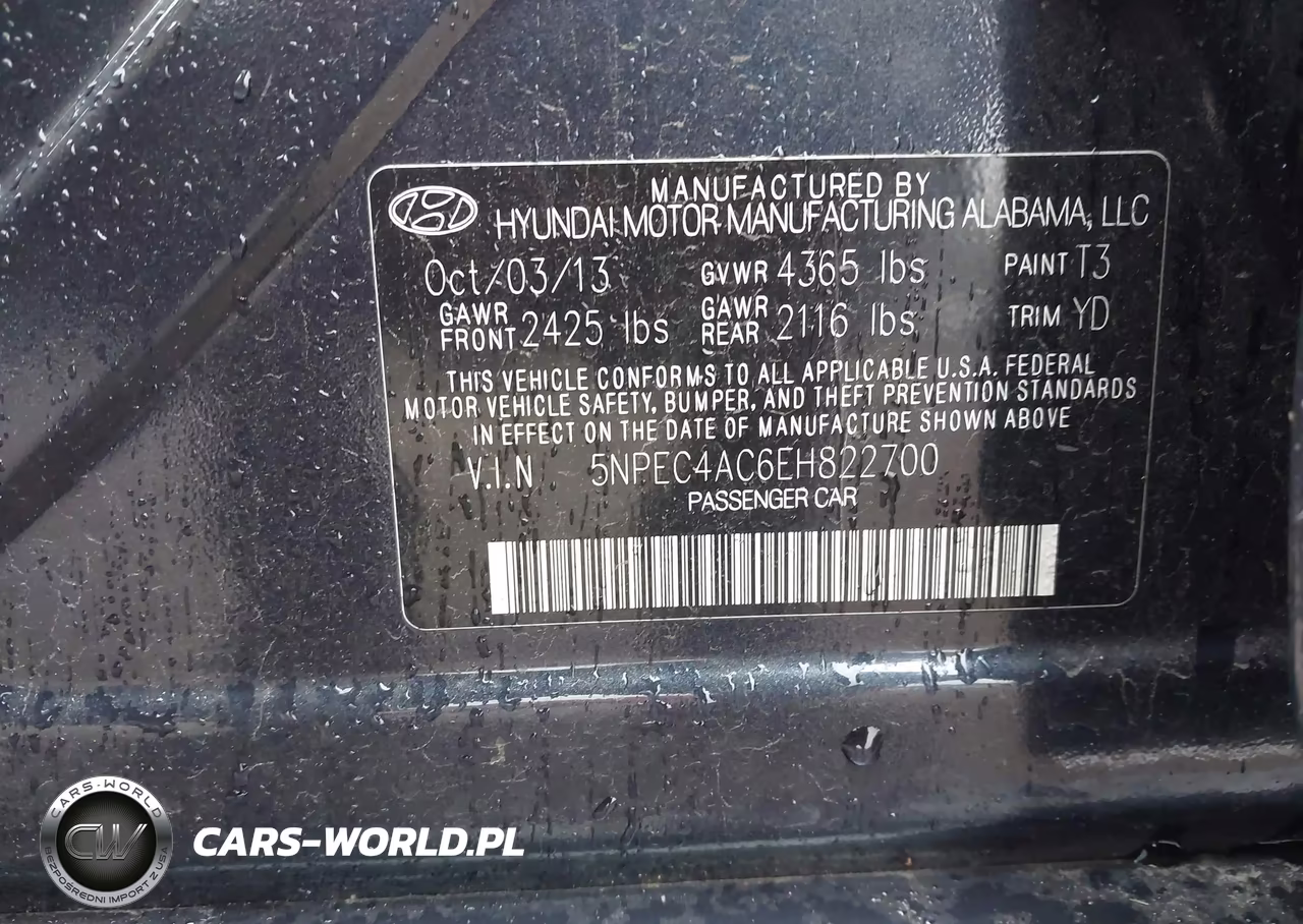 2014 Hyundai Sonata Limited VIN:5NPEC4AC6EH822700 - 9