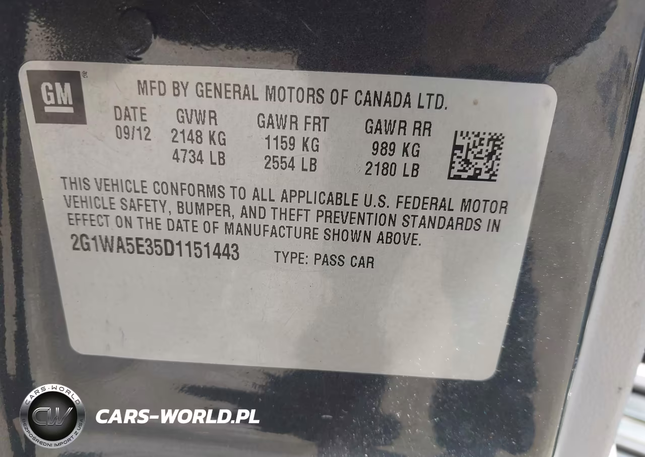 2013 Chevrolet Impala Ls VIN:2G1WA5E35D1151443 - 9