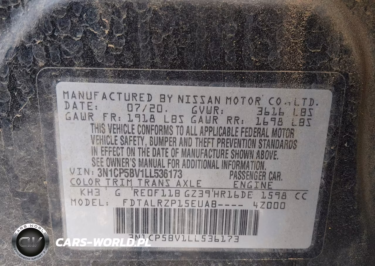 2020 Nissan Kicks S Xtronic Cvt VIN:3N1CP5BV1LL536173 - 9