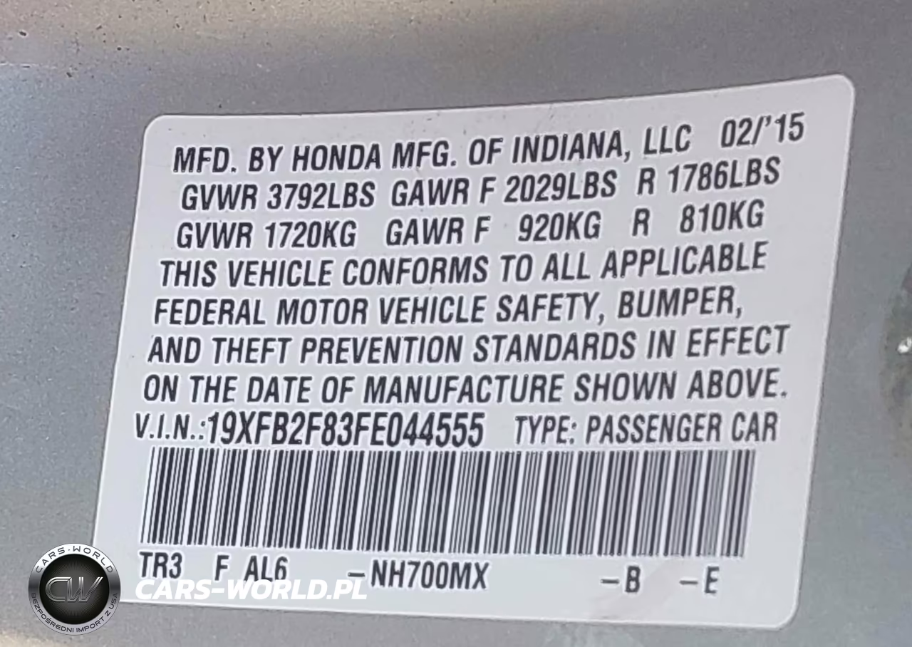 2015 Honda Civic Ex VIN:19XFB2F83FE044555 - 9