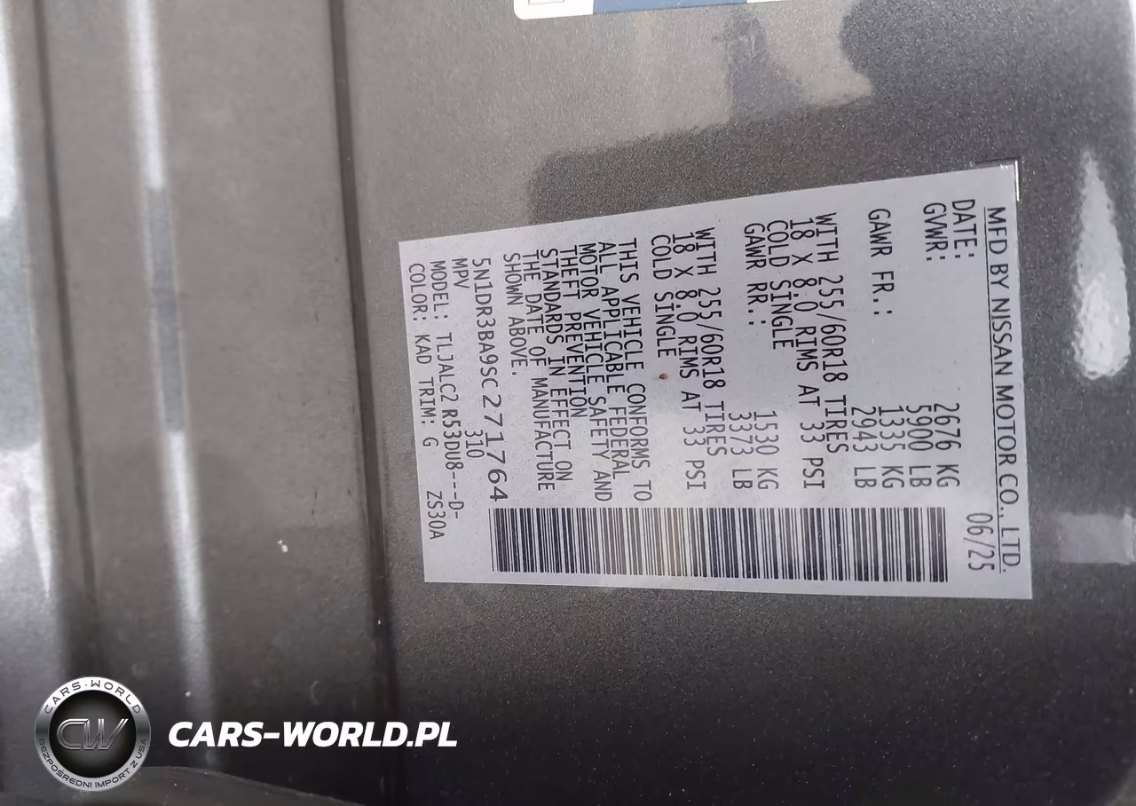 2025 Nissan Pathfinder Sv Fwd VIN:5N1DR3BA9SC271764 - 9