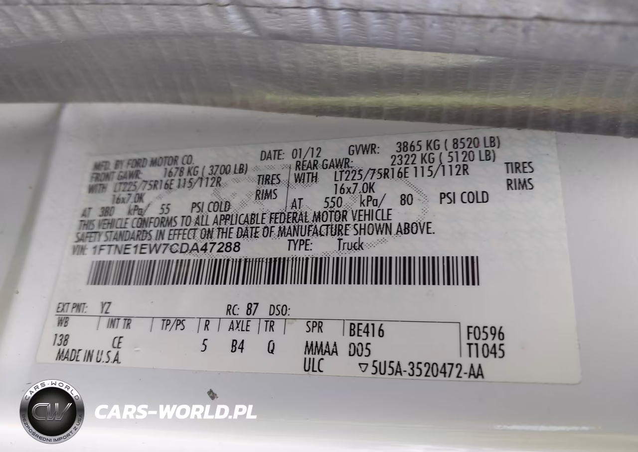 2012 Ford E-150 Commercial VIN:1FTNE1EW7CDA47288 - 9