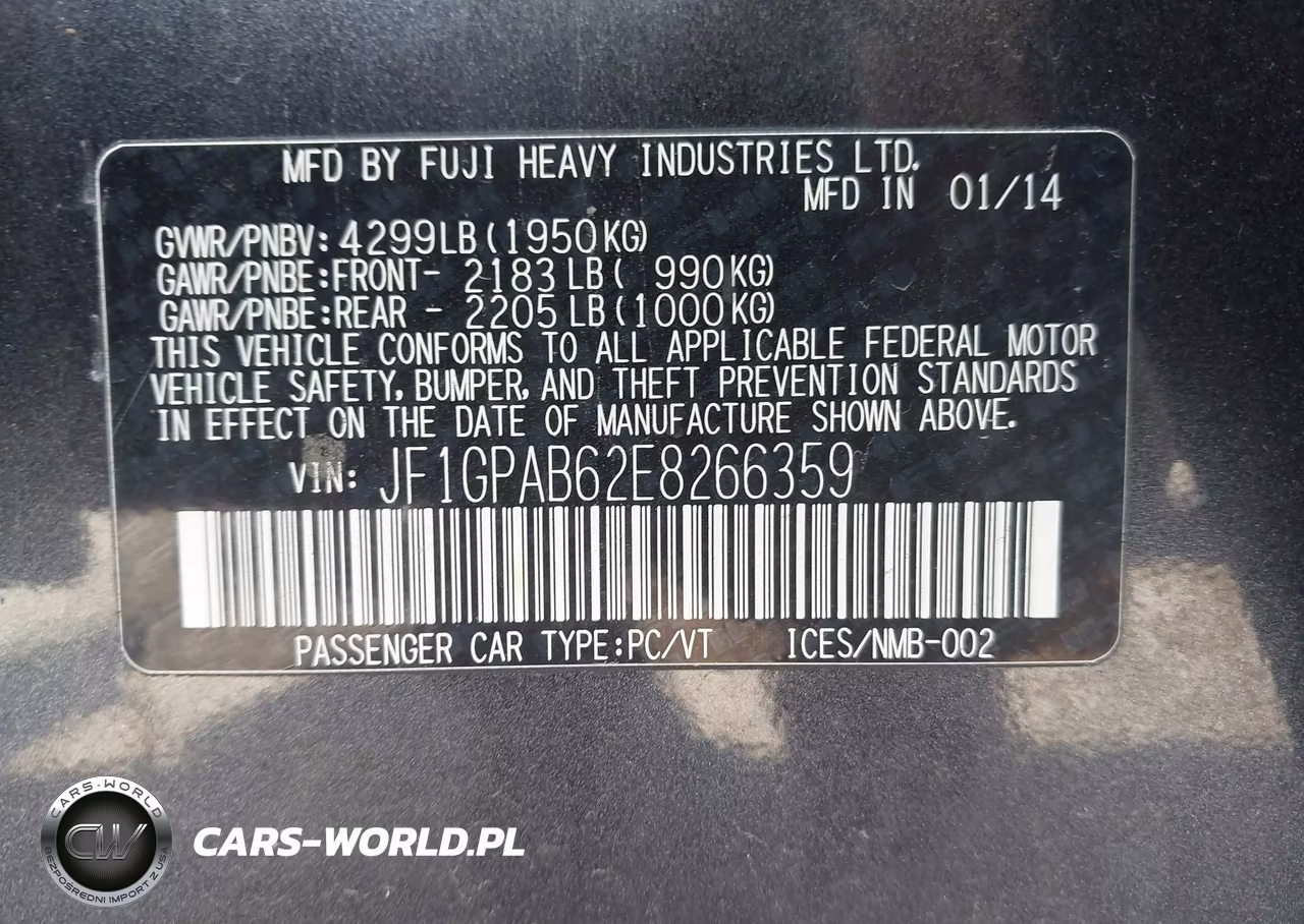 2014 Subaru Impreza 2.0I Premium VIN:JF1GPAB62E8266359 - 9