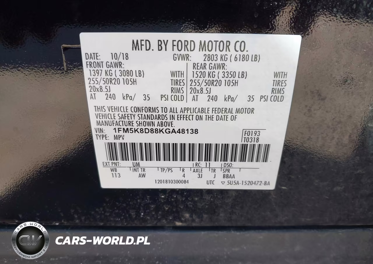 2019 Ford Explorer Xlt VIN:1FM5K8D88KGA48138 - 9