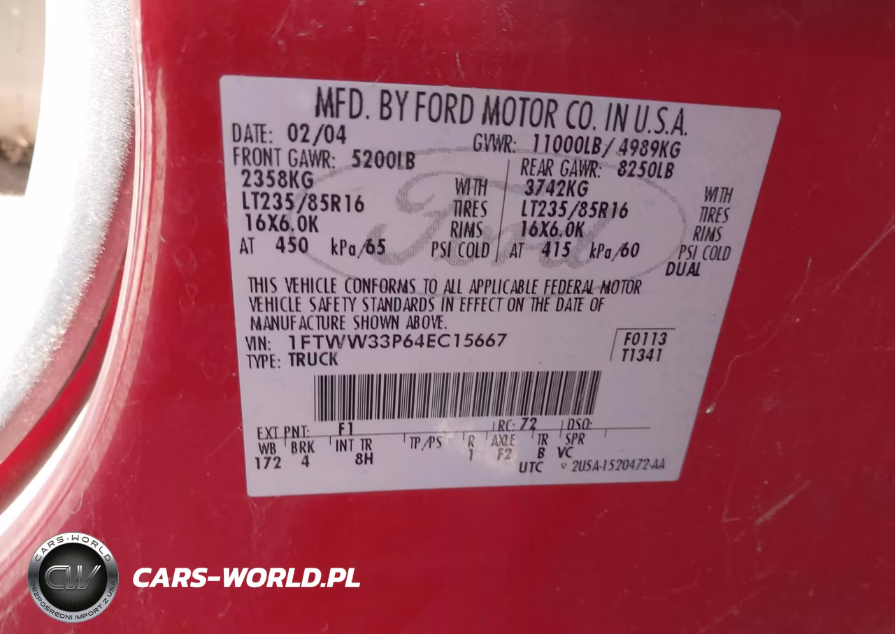 2004 Ford F-350 Lariat-Xl-Xlt VIN:1FTWW33P64EC15667 - 8