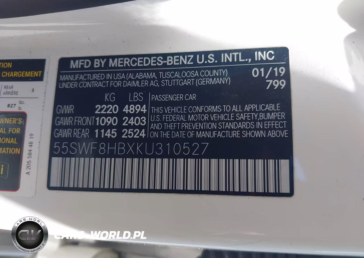 2019 Mercedes-Benz Amg C 63 S VIN:55SWF8HBXKU310527 - 9