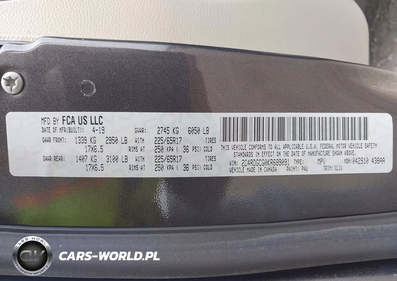 2019 Dodge Grand Caravan Sxt VIN:2C4RDGCG0KR689091 - 9