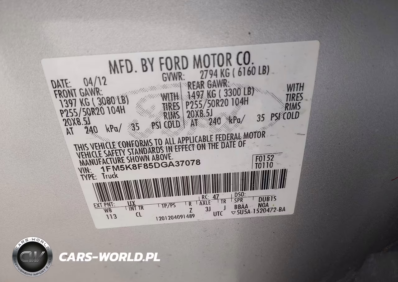 2013 Ford Explorer Limited VIN:1FM5K8F85DGA37078 - 9