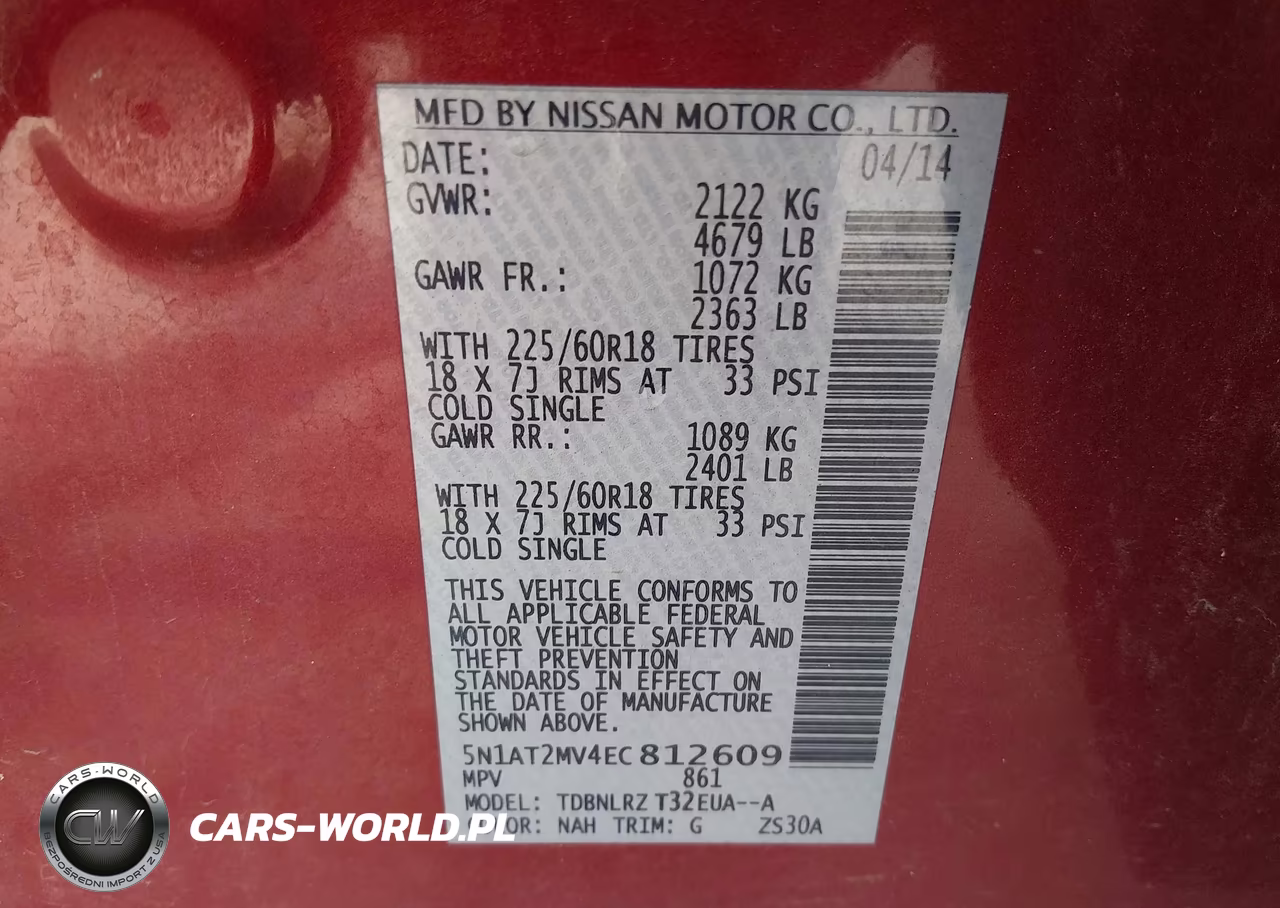 2014 Nissan Rogue Sl VIN:5N1AT2MV4EC812609 - 9