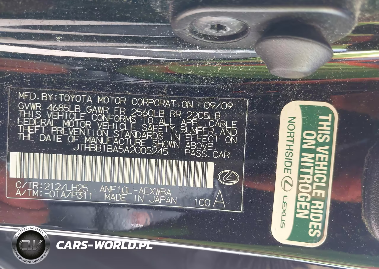 2010 Lexus Hs 250H Premium VIN:JTHBB1BA5A2005245 - 9