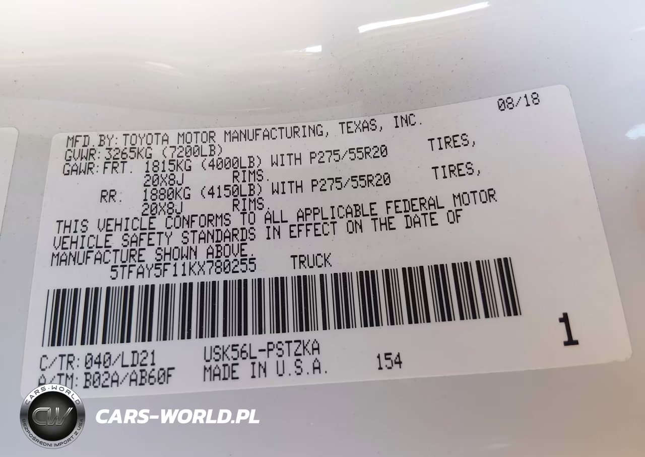 2019 Toyota Tundra 1794 5.7L V8 VIN:5TFAY5F11KX780255 - 9