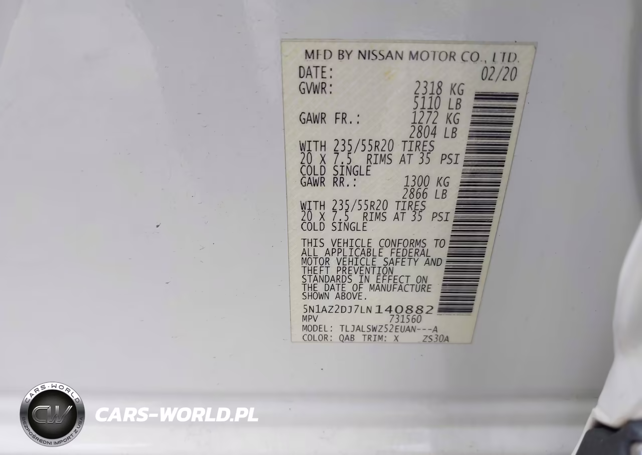2020 Nissan Murano Platinum Fwd VIN:5N1AZ2DJ7LN140882 - 9