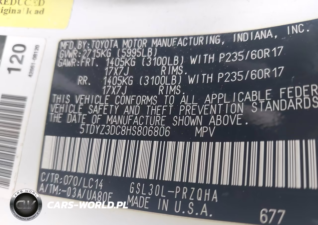 2017 Toyota Sienna Xle 8 Passenger VIN:5TDYZ3DC8HS806806 - 9