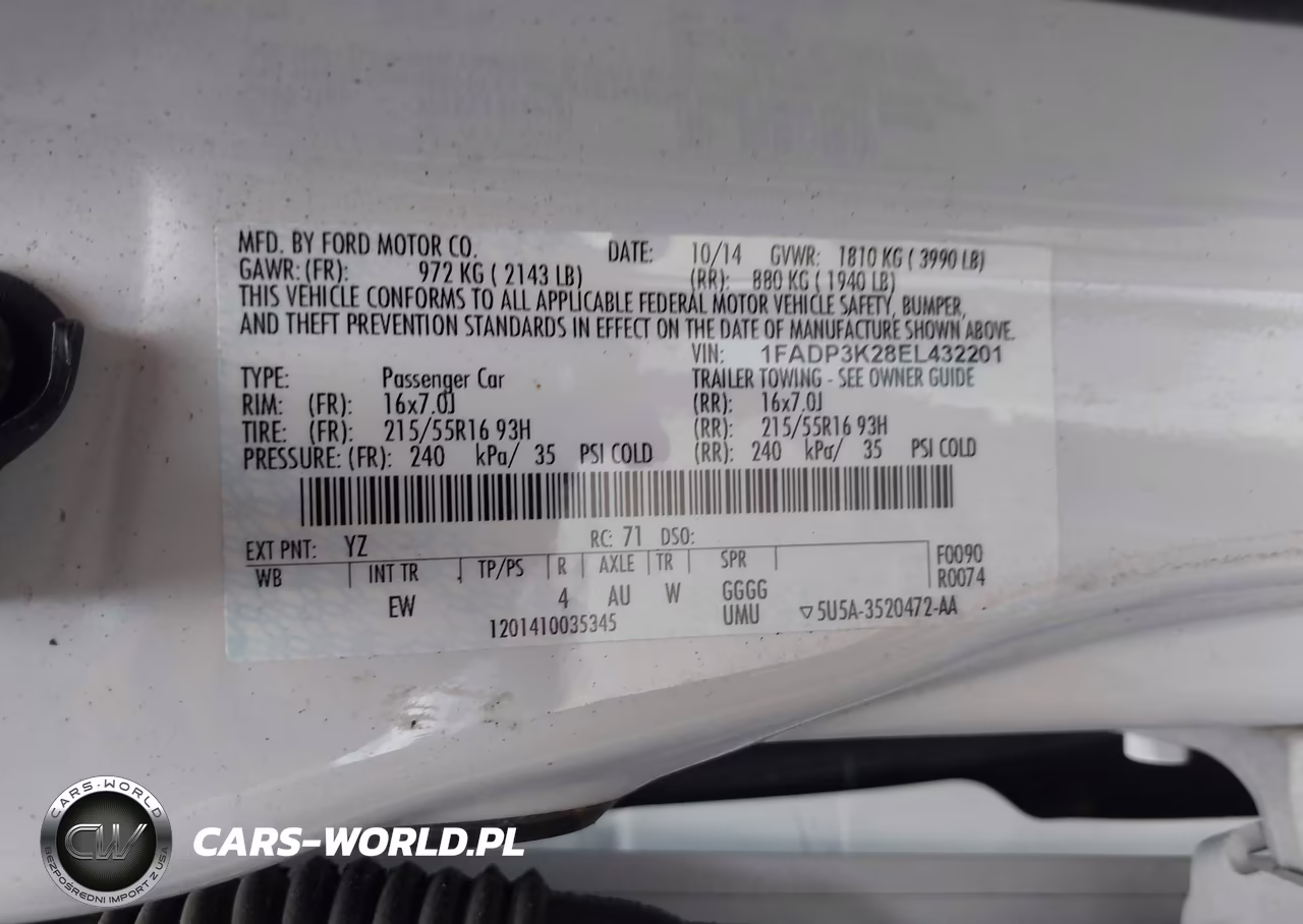 2014 Ford Focus Se VIN:1FADP3K28EL432201 - 9
