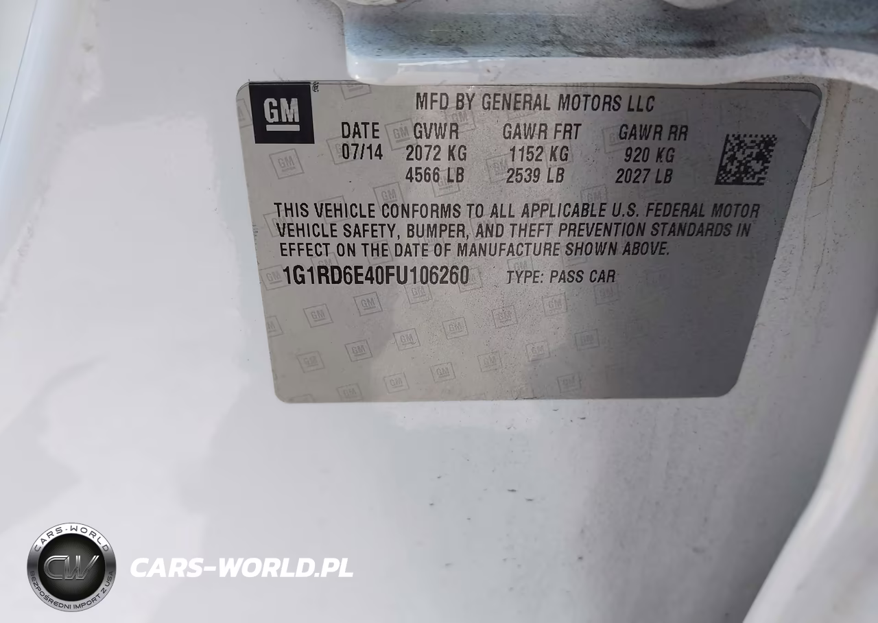 2015 Chevrolet Volt VIN:1G1RD6E40FU106260 - 9