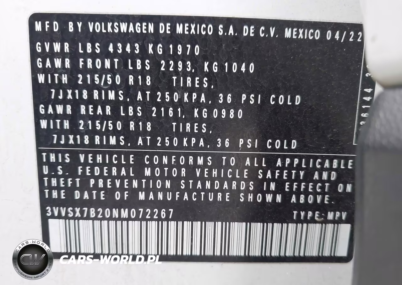 2022 Volkswagen Taos 1.5T Se VIN:3VVSX7B20NM072267 - 9