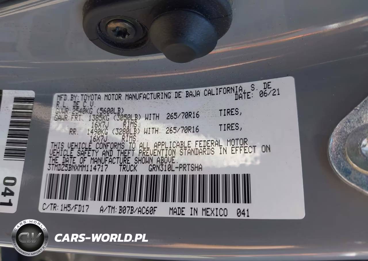 2021 Toyota Tacoma Trd Off-Road VIN:3TMDZ5BNXMM114717 - 9