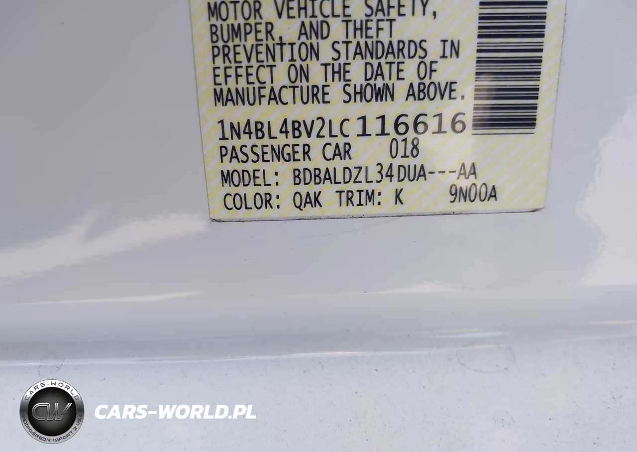 2020 Nissan Altima S Fwd VIN:1N4BL4BV2LC116616 - 9