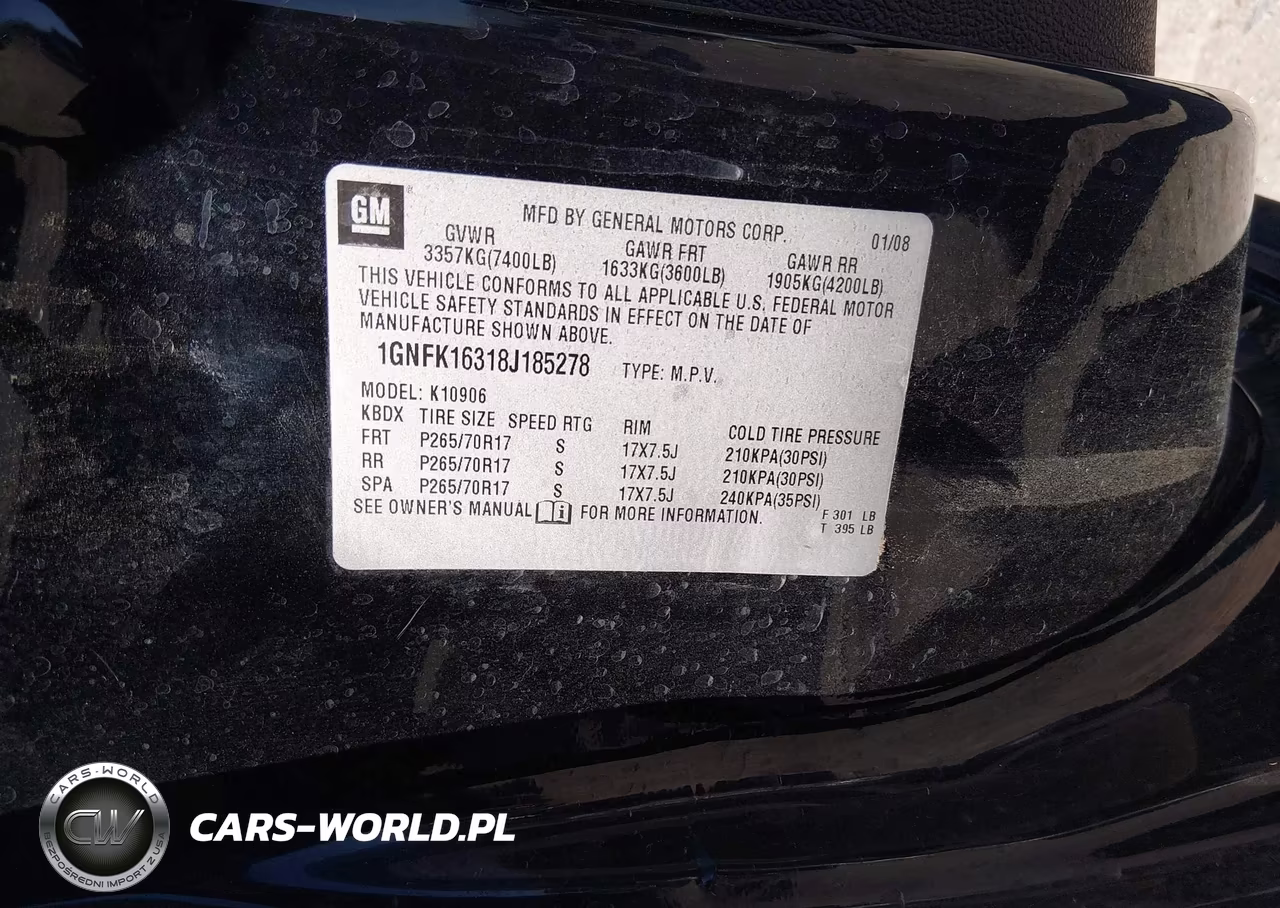 2008 Chevrolet Suburban 1500 Lt VIN:1GNFK16318J185278 - 9
