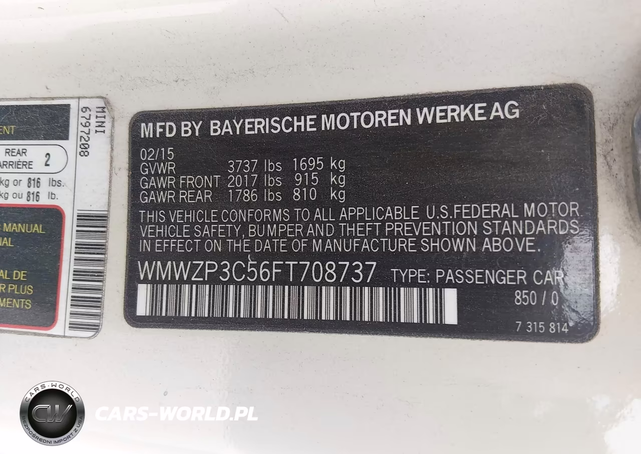 2015 Mini Convertible Cooper S VIN:WMWZP3C56FT708737 - 9