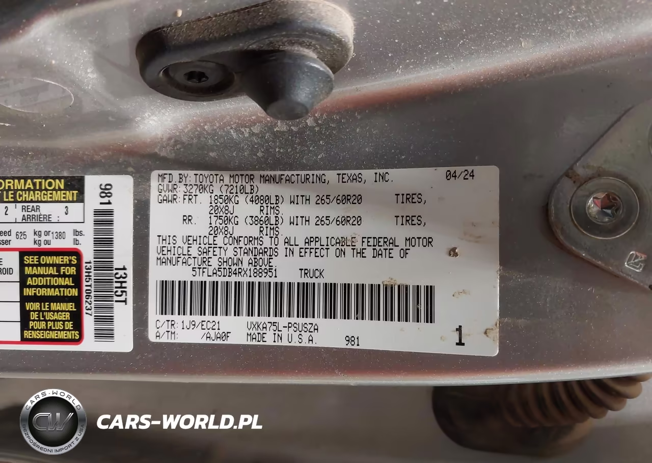 2024 Toyota Tundra Sr5 VIN:5TFLA5DB4RX188951 - 9
