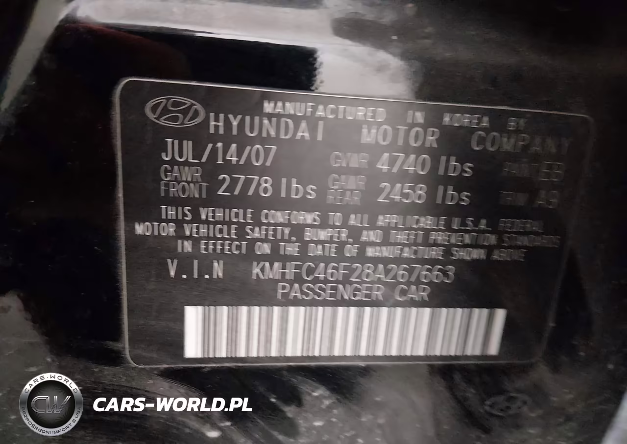 2008 Hyundai Azera Limited VIN:KMHFC46F28A267663 - 9