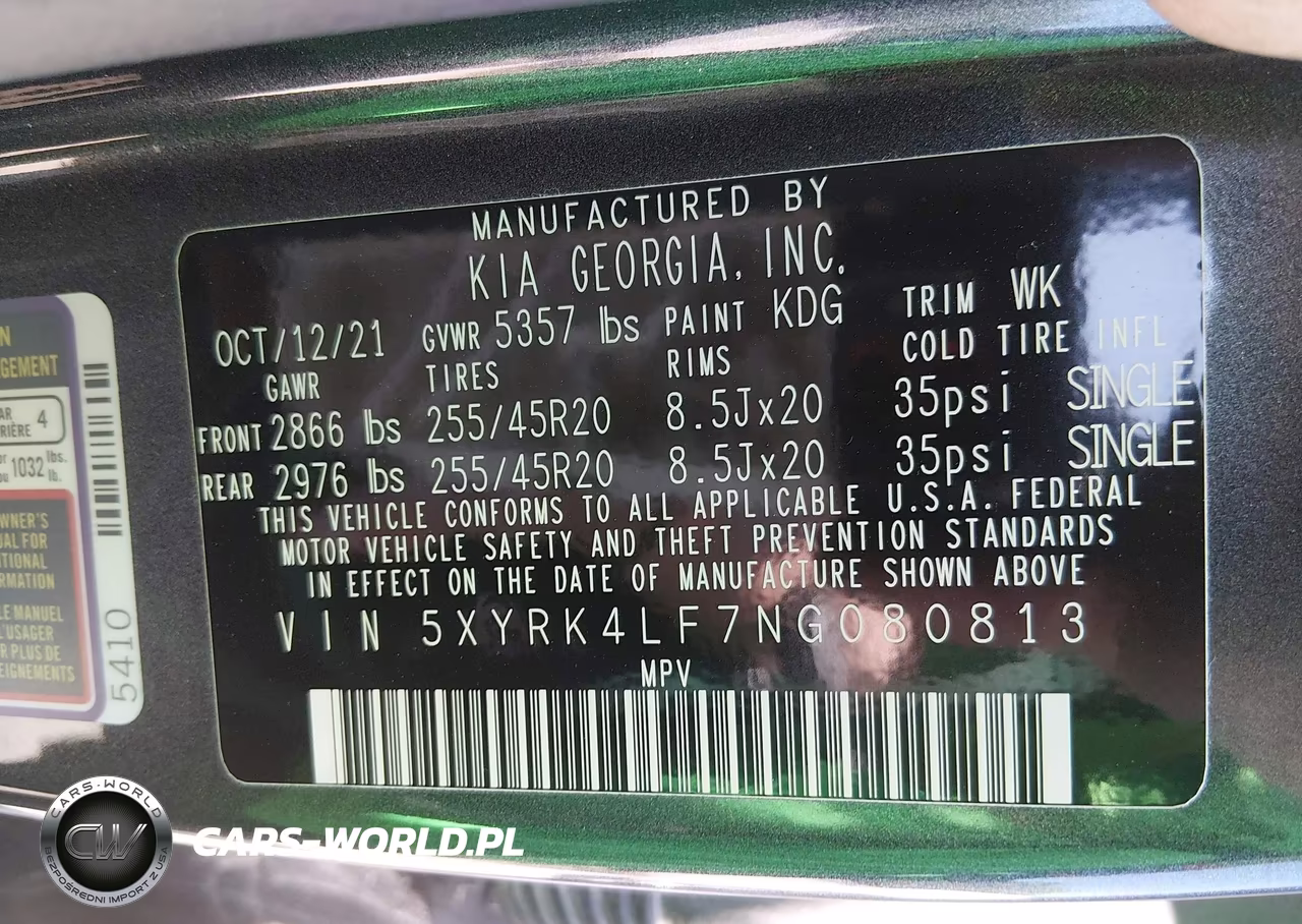 2022 Kia Sorento Sx VIN:5XYRK4LF7NG080813 - 9