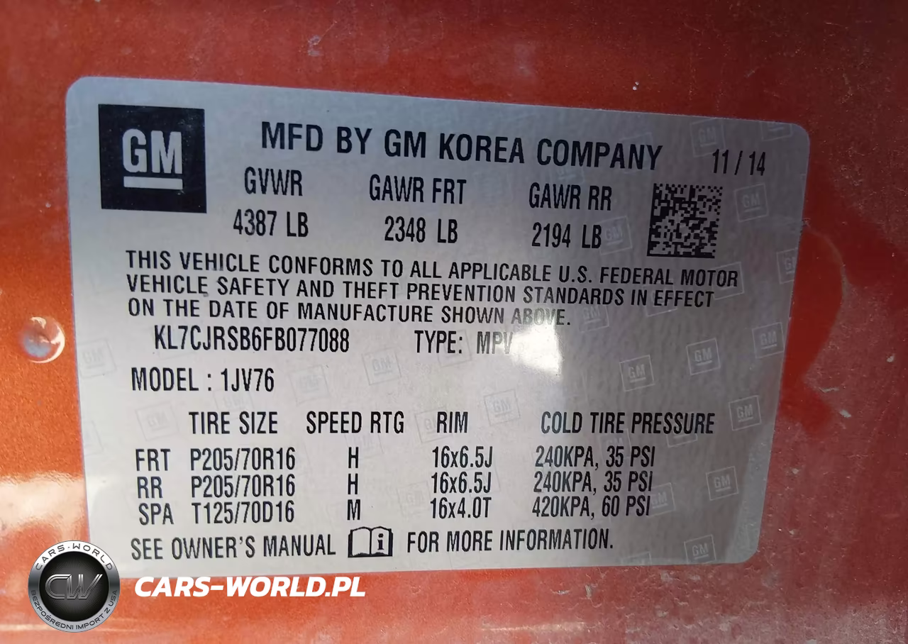 2015 Chevrolet Trax Lt VIN:KL7CJRSB6FB077088 - 9