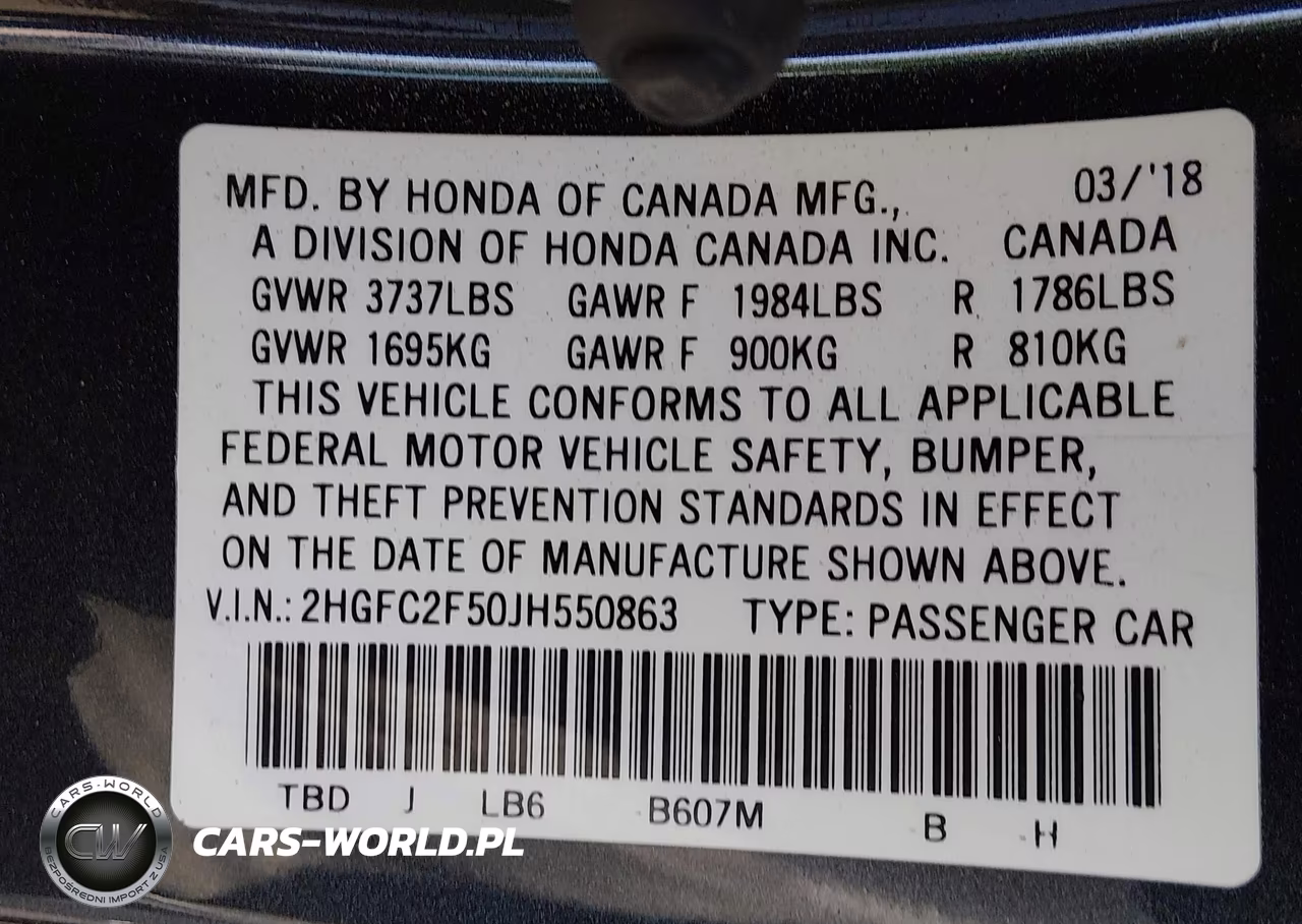 2018 Honda Civic Lx VIN:2HGFC2F50JH550863 - 9