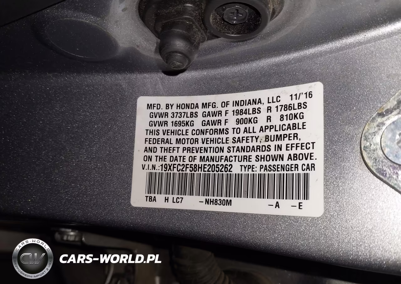 2017 Honda Civic Lx VIN:19XFC2F58HE205262 - 9