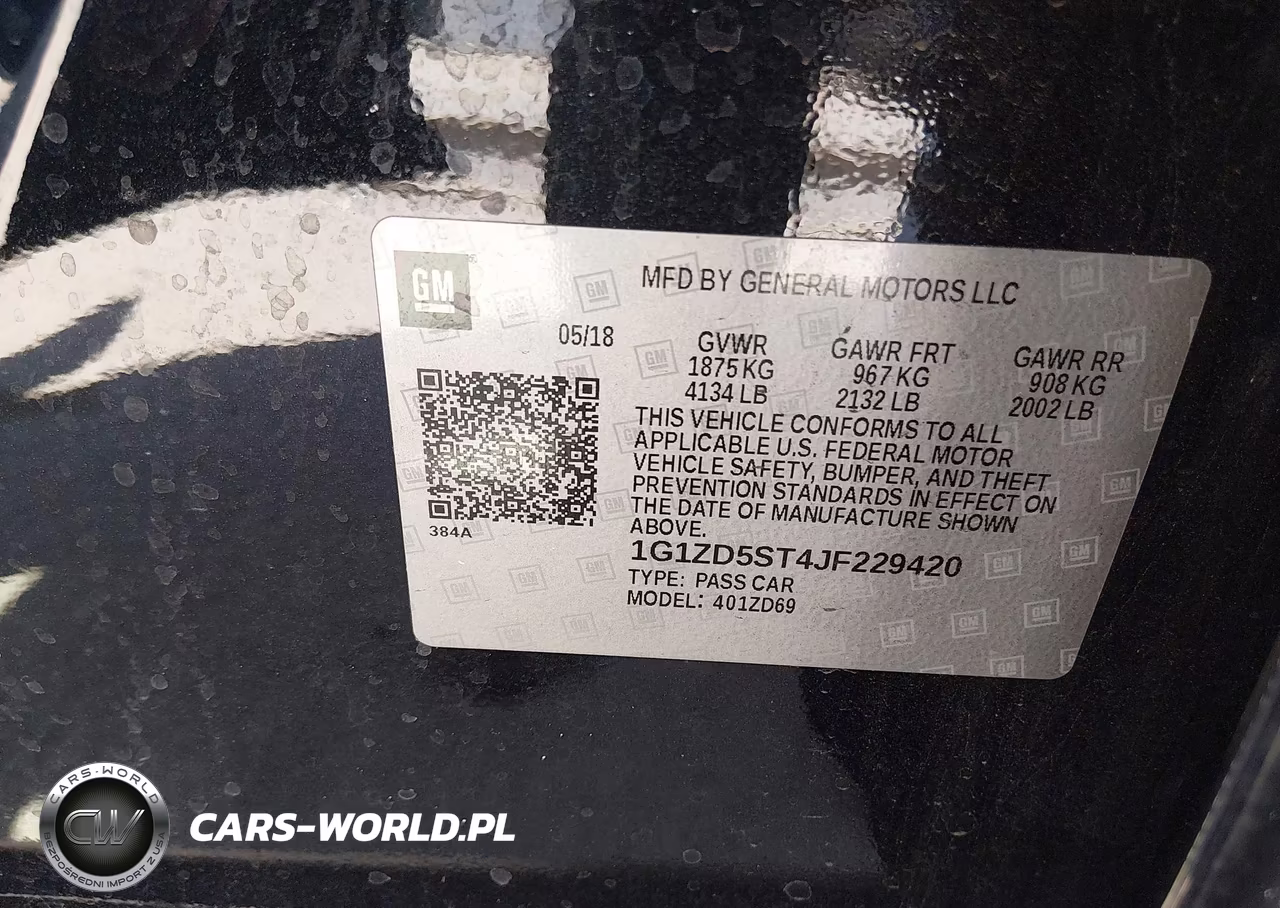 2018 Chevrolet Malibu Lt VIN:1G1ZD5ST4JF229420 - 9