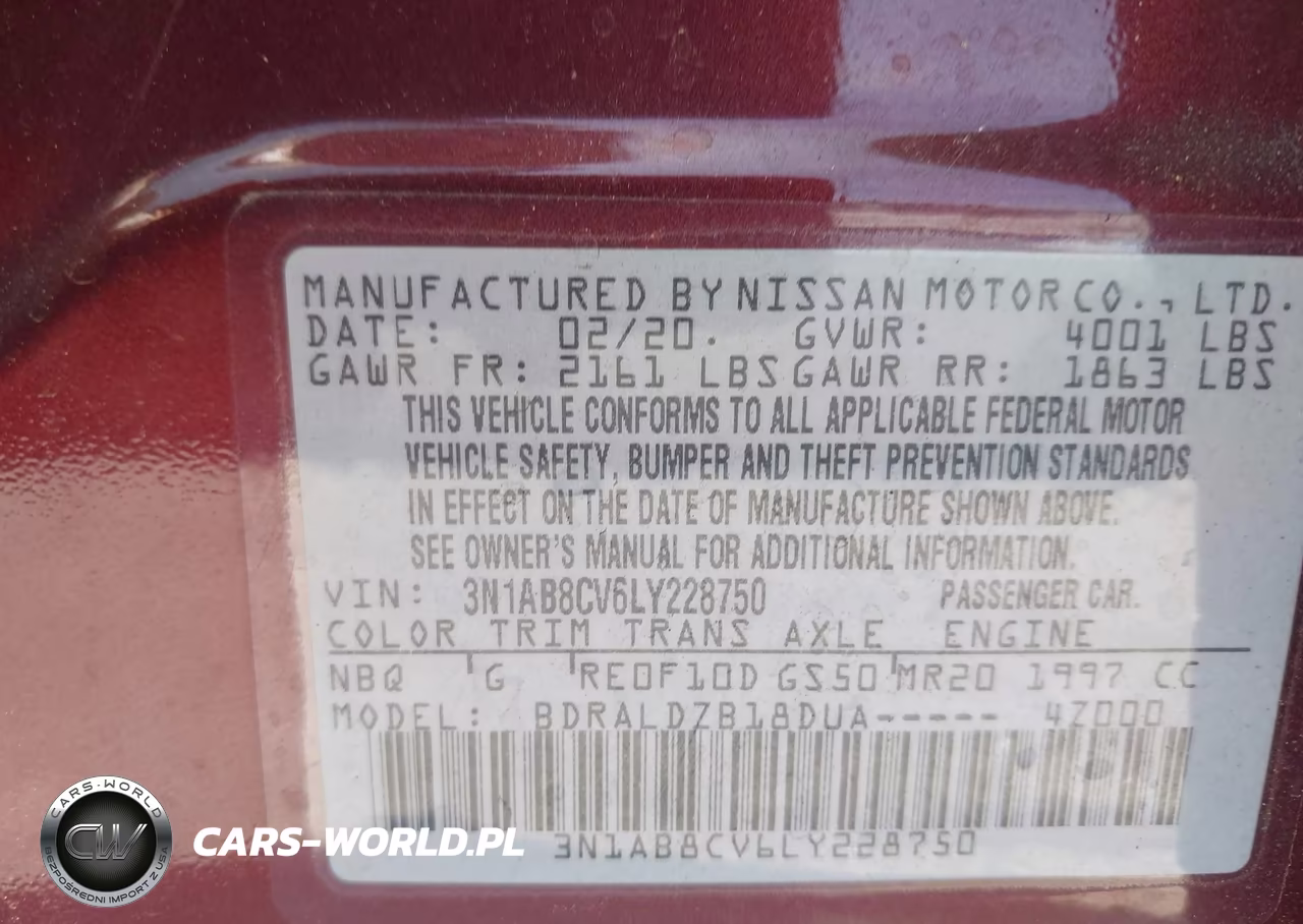 2020 Nissan Sentra Sv Xtronic Cvt VIN:3N1AB8CV6LY228750 - 9