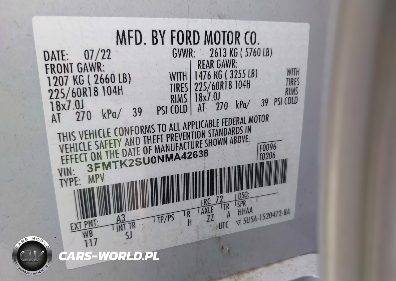 2022 Ford Mustang Mach-E California Route 1 VIN:3FMTK2SU0NMA42638 - 9