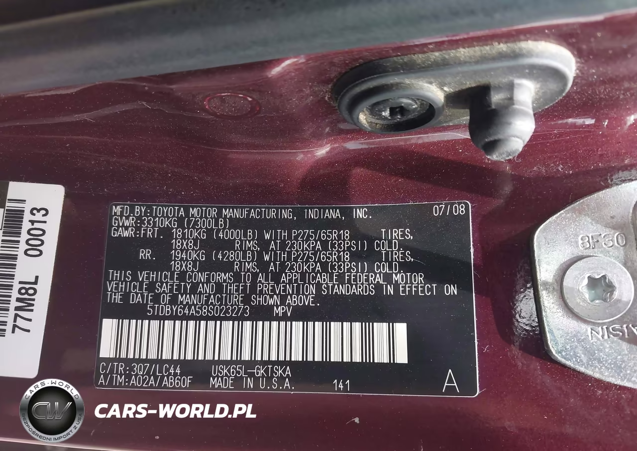 2008 Toyota Sequoia Sr5 5.7L V8 VIN:5TDBY64A58S023273 - 9