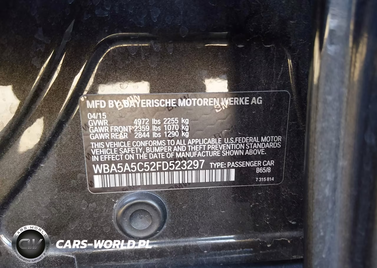 2015 BMW 528I VIN:WBA5A5C52FD523297 - 9