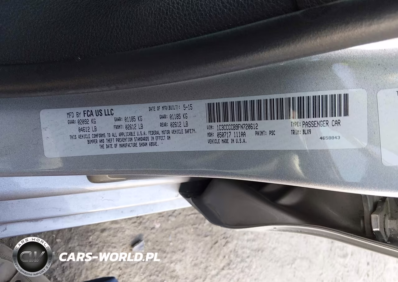 2015 Chrysler 200 C VIN:1C3CCCCB9FN720612 - 9