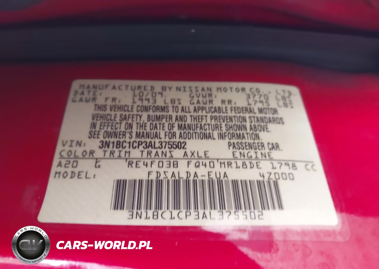 2010 Nissan Versa 1.8S VIN:3N1BC1CP3AL375502 - 9