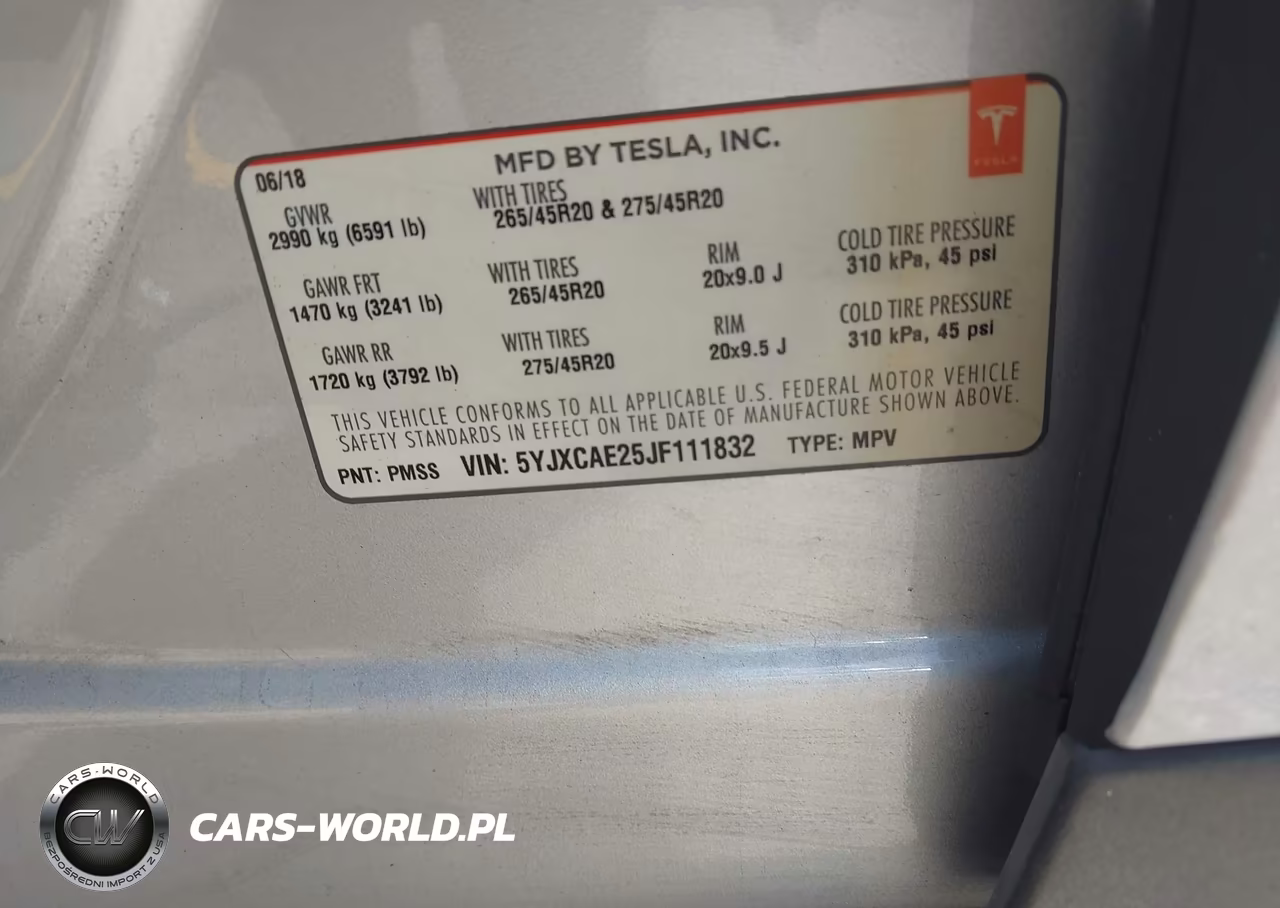 2018 Tesla Model X 100D-75D-P100D VIN:5YJXCAE25JF111832 - 9