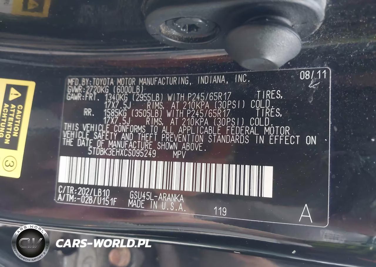 2012 Toyota Highlander Se V6 VIN:5TDBK3EHXCS095249 - 9