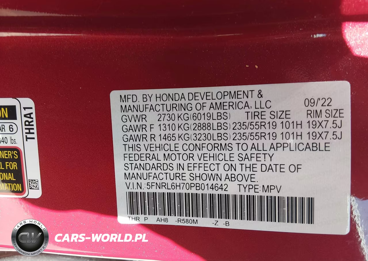 2023 Honda Odyssey Sport VIN:5FNRL6H70PB014642 - 9