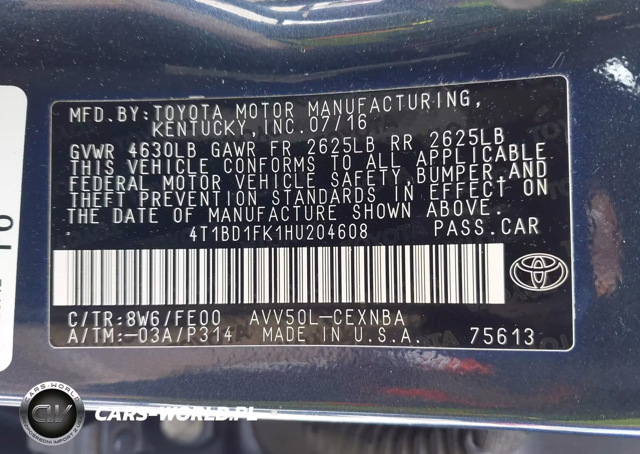 2017 Toyota Camry Hybrid Le VIN:4T1BD1FK1HU204608 - 9