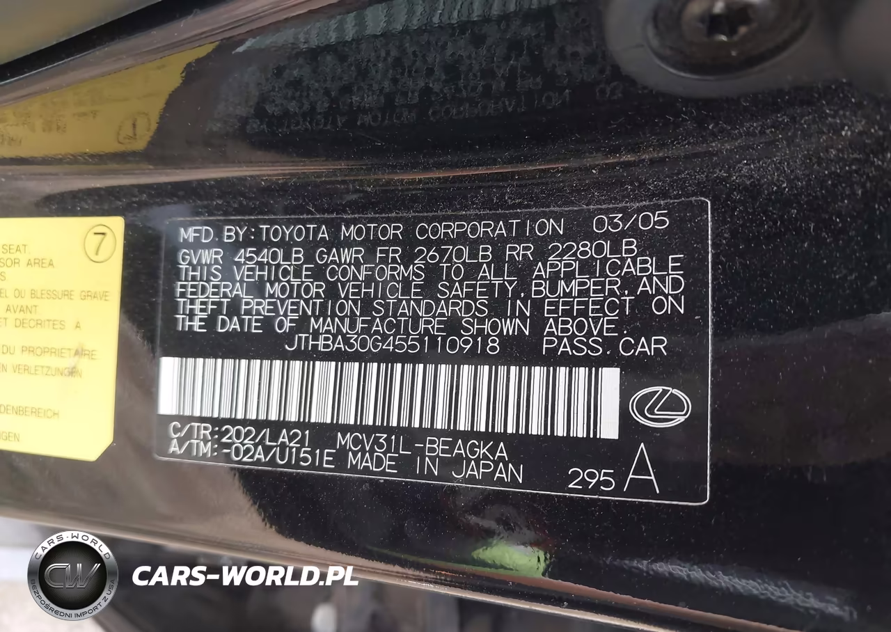 2005 Lexus Es 330 VIN:JTHBA30G455110918 - 9
