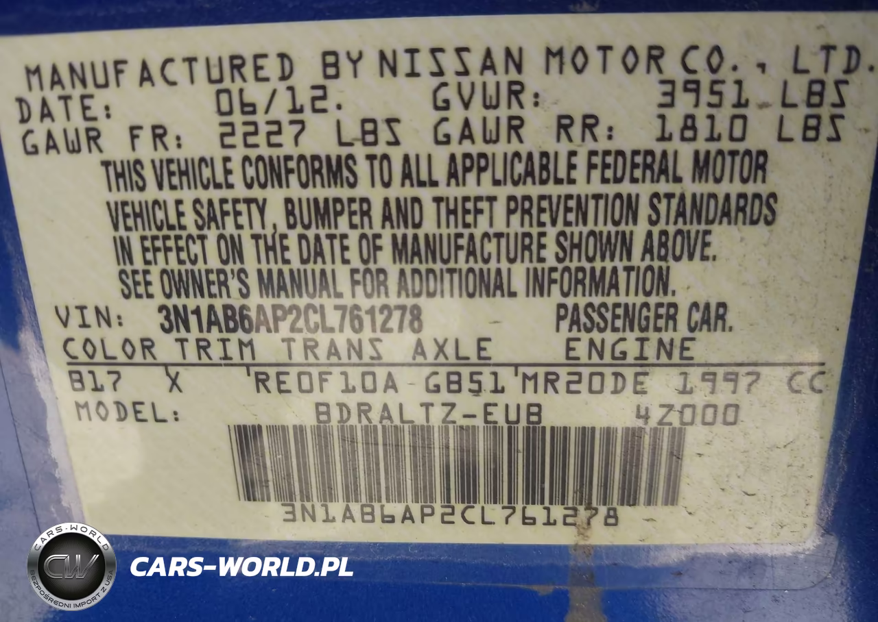 2012 Nissan Sentra 2.0 Sr VIN:3N1AB6AP2CL761278 - 9